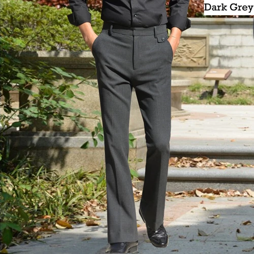 Herren ausgestellte Glockenboden Anzughose Stretch Smart Freizeithose Bootcut Mode - Bild 7 von 21