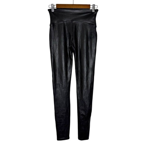 Leggings Spanx M nuovi senza etichette modellanti ecopelle pantaloni dimagranti look liquido pull on - Foto 4 di 8