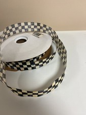 Rare Mackenzie Childs Courtly check Taffeta wired ribbon 1 Sold By Yard
