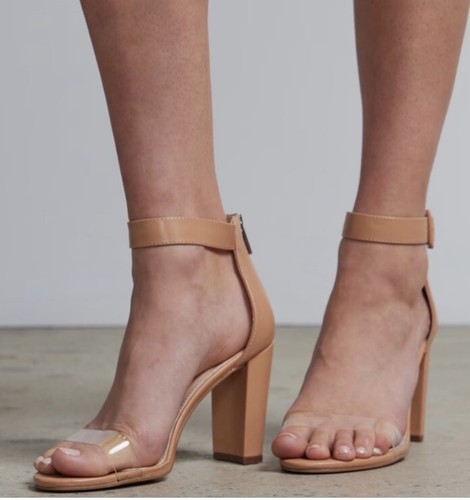 New York & Company Single Band Heel - Nude and Clear - Size 10 - Picture 5 of 5