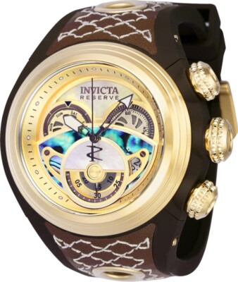 Invicta Reserve S1 Men's 54mm Abalone Gold Chrono MOP Swiss Watch 38878