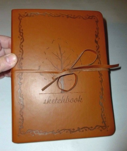 BROWN OAK TREE & IVY EMBOSSED FLEXIBLE TIE-WRAP SKETCHBOOK JOURNAL - Picture 2 of 6