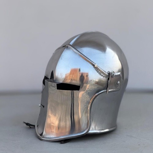 Médiévale Knight Poli Barbuta Casque Jeu de Rôle & Cosplay Authentique Design - Photo 4 sur 4