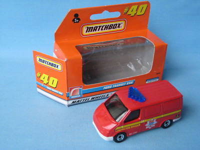 Matchbox Ford Transit Van London Fire Brigade Rescue Spielzeug Modellauto 70mm boxed c