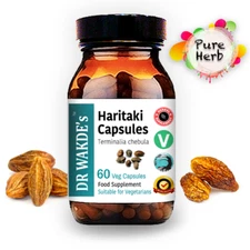 DR WAKDE'S Haritaki Capsules (Hirda | Terminalia chebula) | 60 Veg Caps | Ayu...