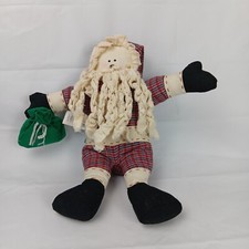 Dakin Rustic Santa Plush Rag Doll Plush Country Christmas Holiday Festival Toy