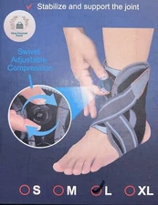 Opove Knob Ankle Brace Black Size Large - New