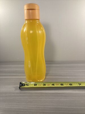 Tupperware Eco+ Water Bottle Mango Orange Yellow 16 oz Flip Top Pour Seal New! 