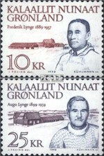 Timbres Danemark - Groenland 1990 Mi 209-210 timbres prémier jour 1990 Personnal
