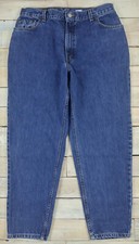 Vintage LEVIS 550 Relaxed Fit Tapered High Waist Blue Mom Jeans Size 16 Short