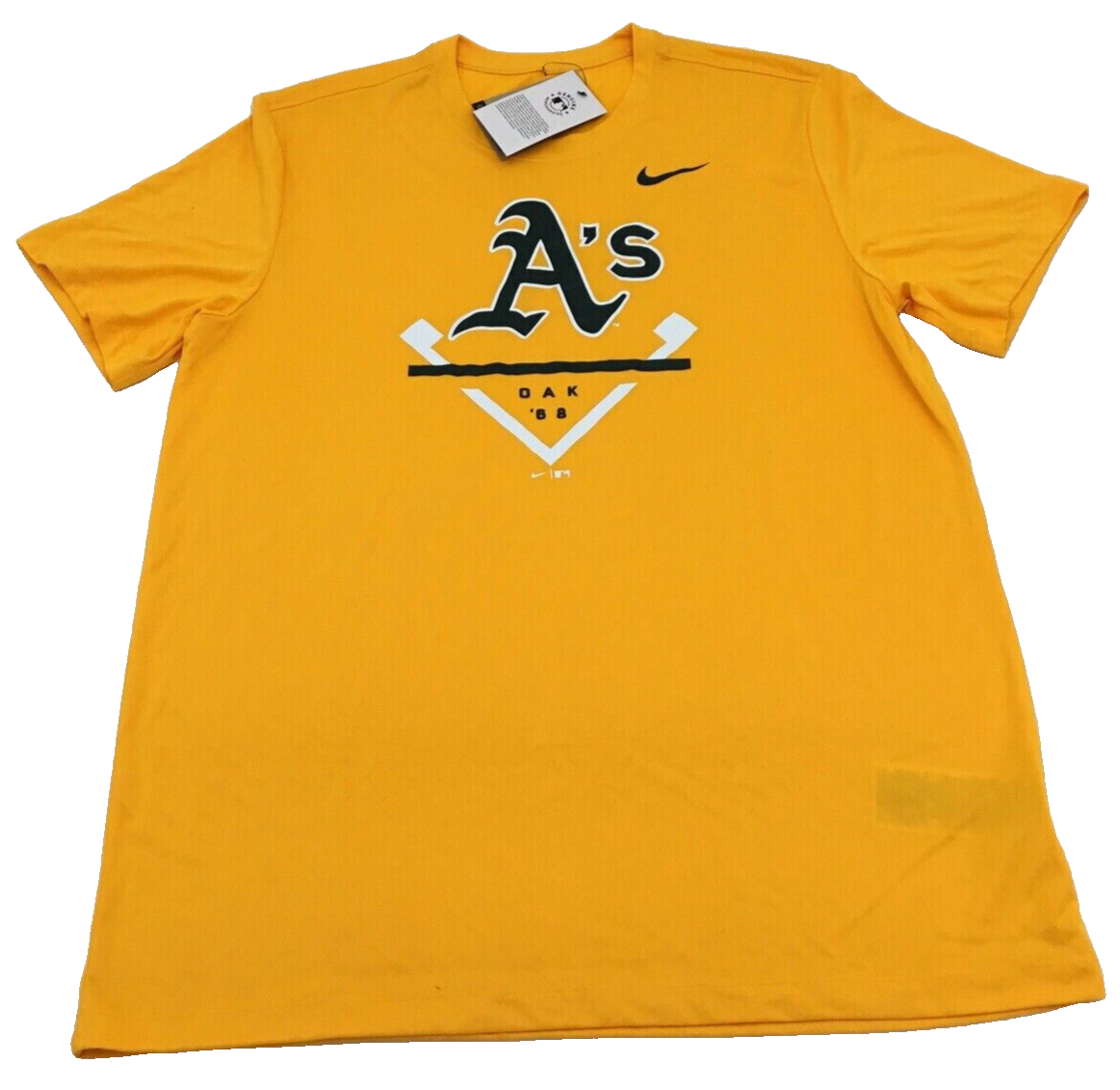 Nike Oakland Athletics Wordmark Short Sleeve T Shirt, Yellow, S | eBay