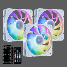 Vetroo SA-140 3-Pack White 140mm ARGB & PWM LED PC Computer Case Cooling Fans