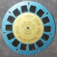 Glacier National Park Montana Sawyer's Gold Foil Center Blue View-Master Reel 47