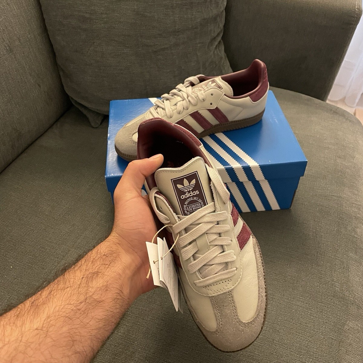 adidas Samba OG Putty Grey Maroon | eBay