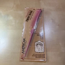 Vintage All American Mousse Pink Styling Foam Comb NOS Made in USA #03469