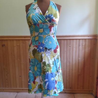Jonathan Martin Halter Dress Blue Floral Sz 8 busty | eBay Jonathan Martin Halter Dress Blue Floral Sz 8 busty | eBay