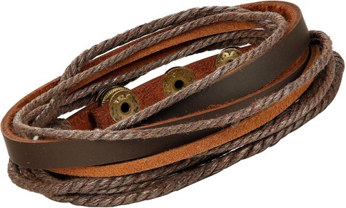 4Pcs Braided Leather Cuff Bead Bracelets Adjustable Black &Brown for Women & Men - Picture 3 of 6
