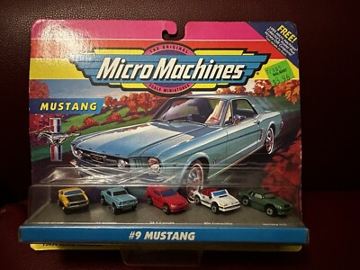 Vintage 1995 Micro Machines Galoob #9 Mustangs 5 miniature cars