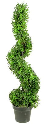 Admired by Nature 36 Inch Artificial Topiary Plant Boxwood Tree Spiral Shape ...
