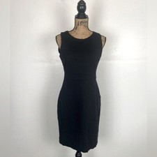 J. Crew Midi Dress Size 4 Black Sleeveless Office Career Stretch Soft Knit