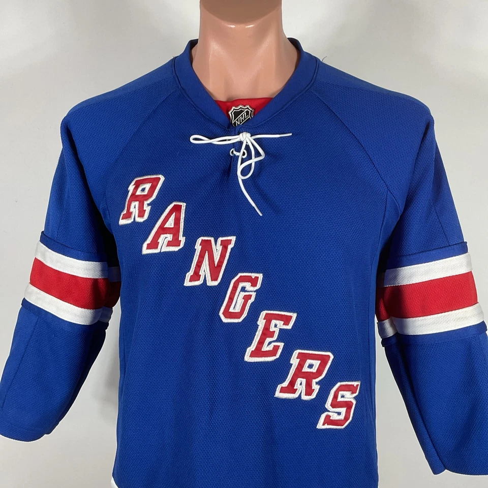 CAMISETA AZUL HOCKEY JUVENIL COSIDA BRAD RICHARDS #19 RANGERS REEBOK LG/XL NUEVA CON ETIQUETAS RT $100 Foto 3 de 4
