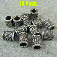 10 PACK Stainless Steel Bracelet Necklace Beads Beard Bead Paracord Lanyard Bead
