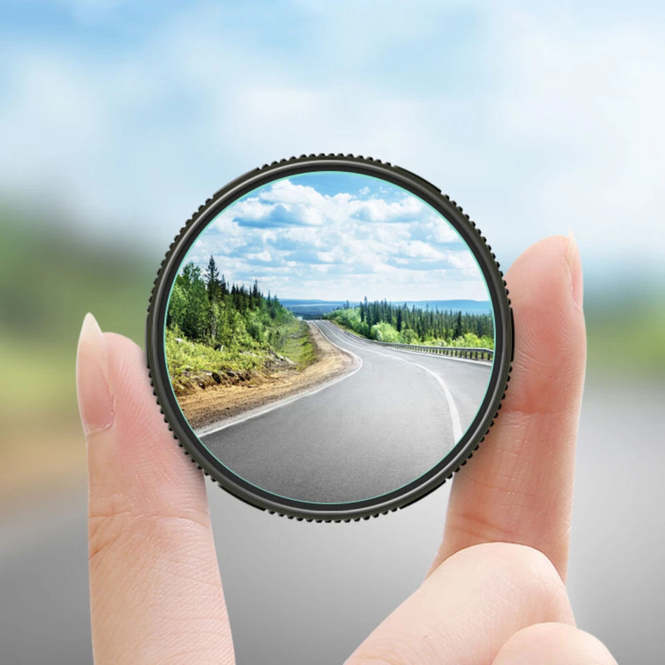 2 peças espelho ponto cego convexo 360° ventosa grande angular ajustável para carro SUV - Imagem 2 de 4