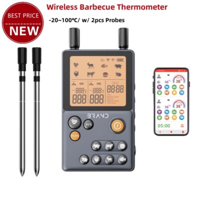Wireless APP Control Barbecue Thermometer -20~100  w/ Timing Function w/Probe t1