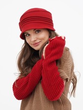 Women's Red Cloche Hat 1920s Flapper Style, Elegant Timeless