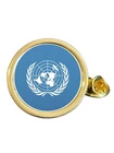 UN United Nations Gold Plated Domed Lapel Pin Badge in Bag