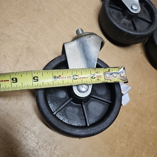 4 Casters Restaurant Stainless Steel Swivel Threaded Stem Locking 5" x 1.75" - Bild 4 von 7
