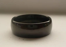 8mm TUNGSTEN CARBIDE BLACK HIGH POLISHED MEN'S/ WOMEN'S WEDDING BAND RING SZ5-15