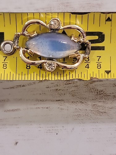 Vintage SARAH COVENTRY Anhänger silberfarben mit Kunstmilchblau Opal - Bild 5 von 7