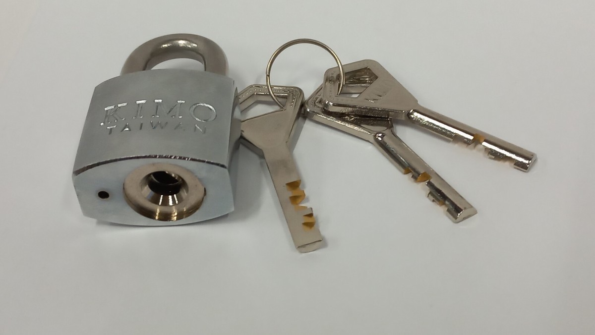 Cadenas à clé Cadenas Robuste à anse longue avec 4 clés, cadenas