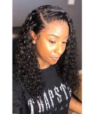 Women Black Synthetic Long Curly Afro African American Wig Cosplay Heat Safe Wig