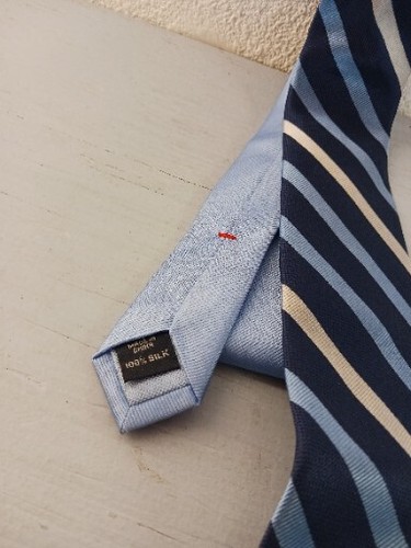 Tommy Hilfiger Neck Tie Mens 3.5x61 Baby Blue & Blue Striped 100% Silk Classic - Picture 5 of 5