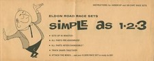 c1960 Eldon Road Race Sets Instructions Slot Cars Go Cart Handicap Toy Racing