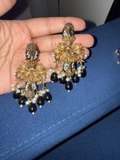 Black Vintage Turksih Style Indina Pakistani Earrings Jewellery