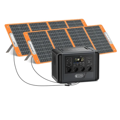 FlashFish T1200S Solargenerator LiFePO4 768Wh 1200W Optional Mit Solarpanel 100W
