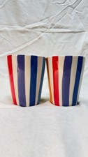 Striped Mug 11cm Ceramic Fair Trade Hand Made Microwave Dishwasher Safe