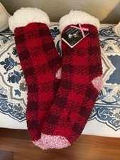 CUDDL DUDS Sherpa Lined Lounge Socks with Grippers Shoe Size 4-10 Soft  Cozy 