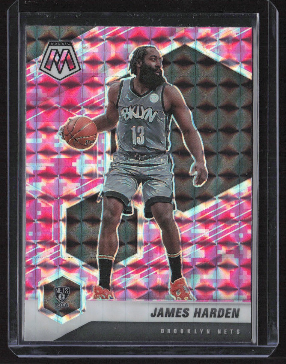 2020-21 Panini Mosaic #173 James Harden Mosaic Camo Pink