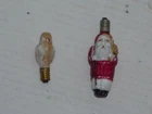 VINTAGE MILK GLASS CHRISTMAS TREE BULBS LIGHTS DOUBLE SIDED SANTA CLAUS & OWL