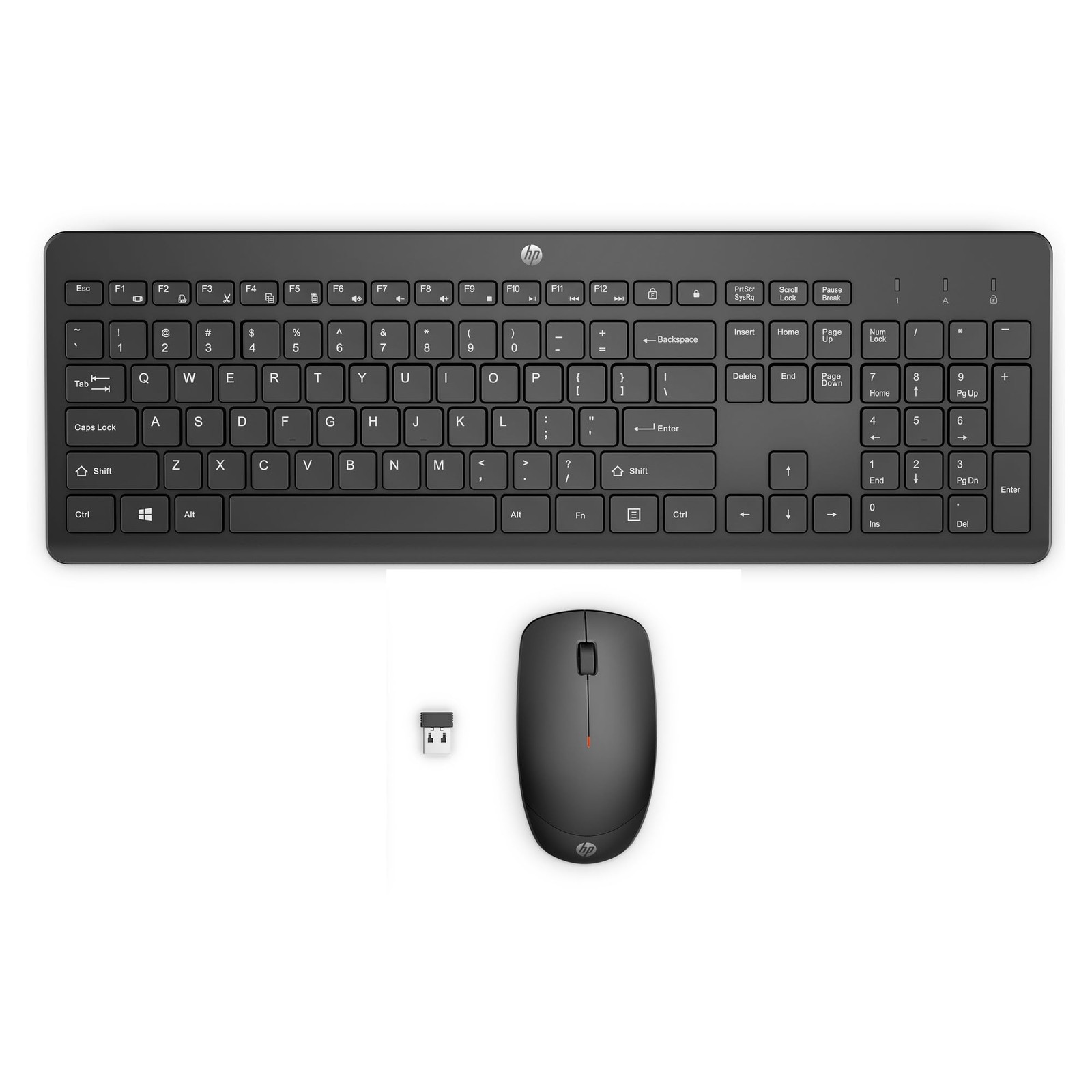 HP 230 Wireless Keyboard and Mouse Combo Set 2.4 GHz Wireless USB A Nano