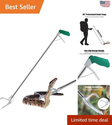 Safe 60  Snake Tongs - Stainless Steel Grabber for Camping and Reptile Care