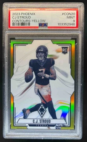 2023 Phoenix C.J. Stroud Contours RC Yellow Rookie #/75 Texans PSA 9