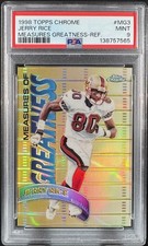 Jerry Rice 1998 Topps Chrome #MG3 Measures Greatness *Refractor* 49ers PSA 9