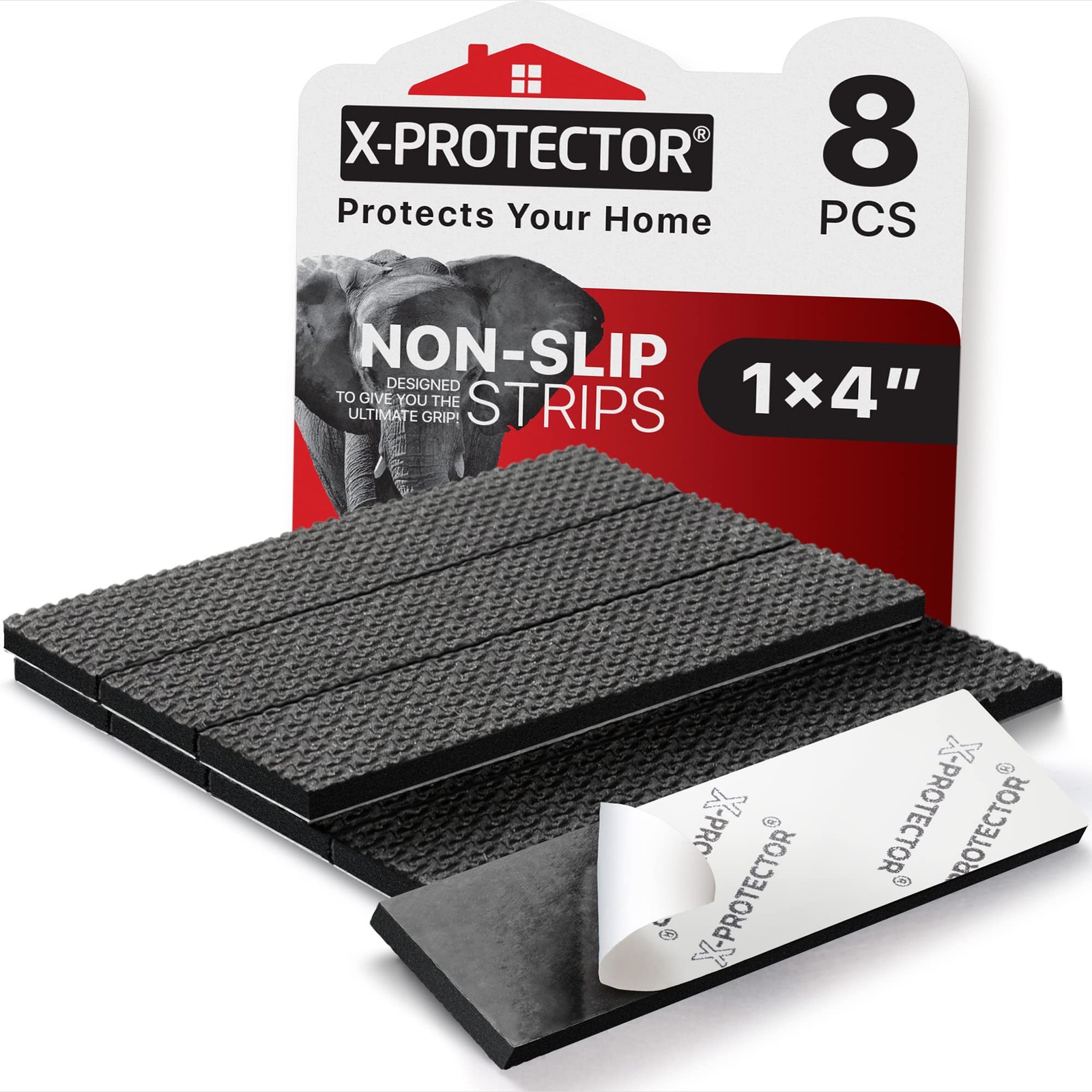 X-Protector Rubber Strip - 8 PCS Non 8 1 x 4 inch (Black Rubber), Black ...