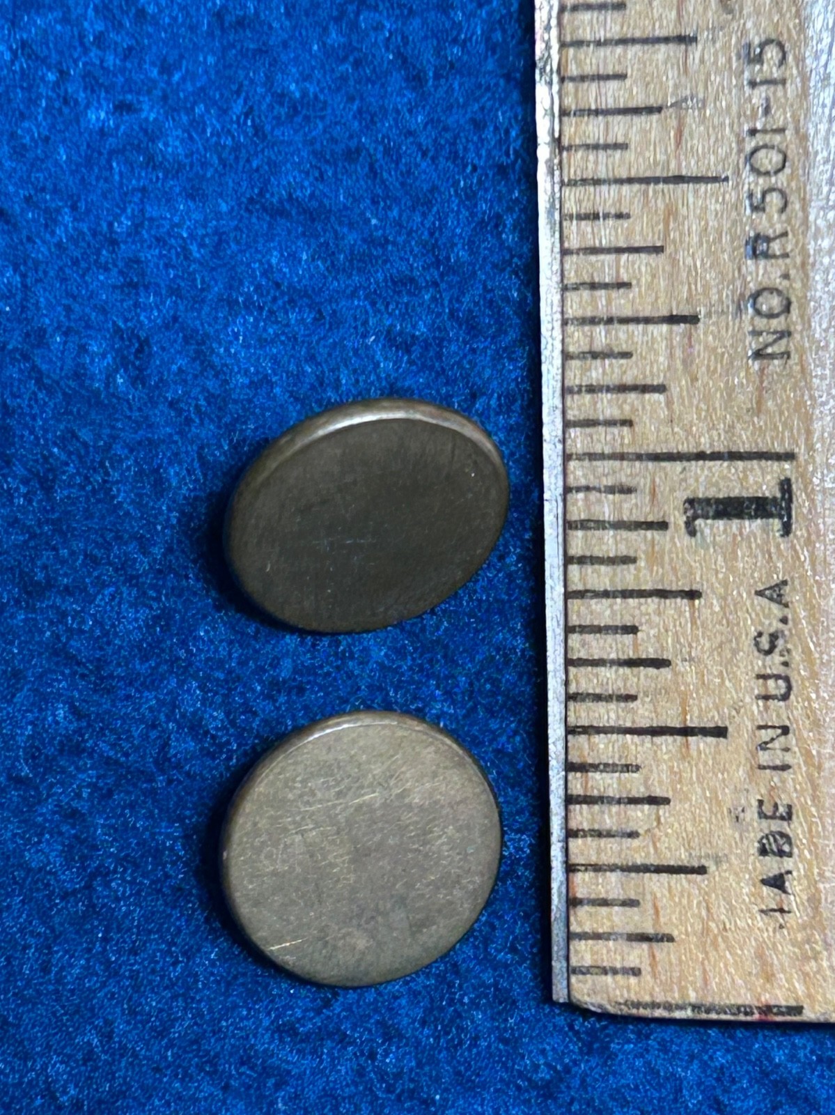 1800's Flat Buttons Lot of 6 Rich Orange Warranted and Others