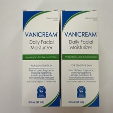 (2) Vanicream Daily Facial Moisturizer Ceramides Hyaluronic Acid 3 fl oz